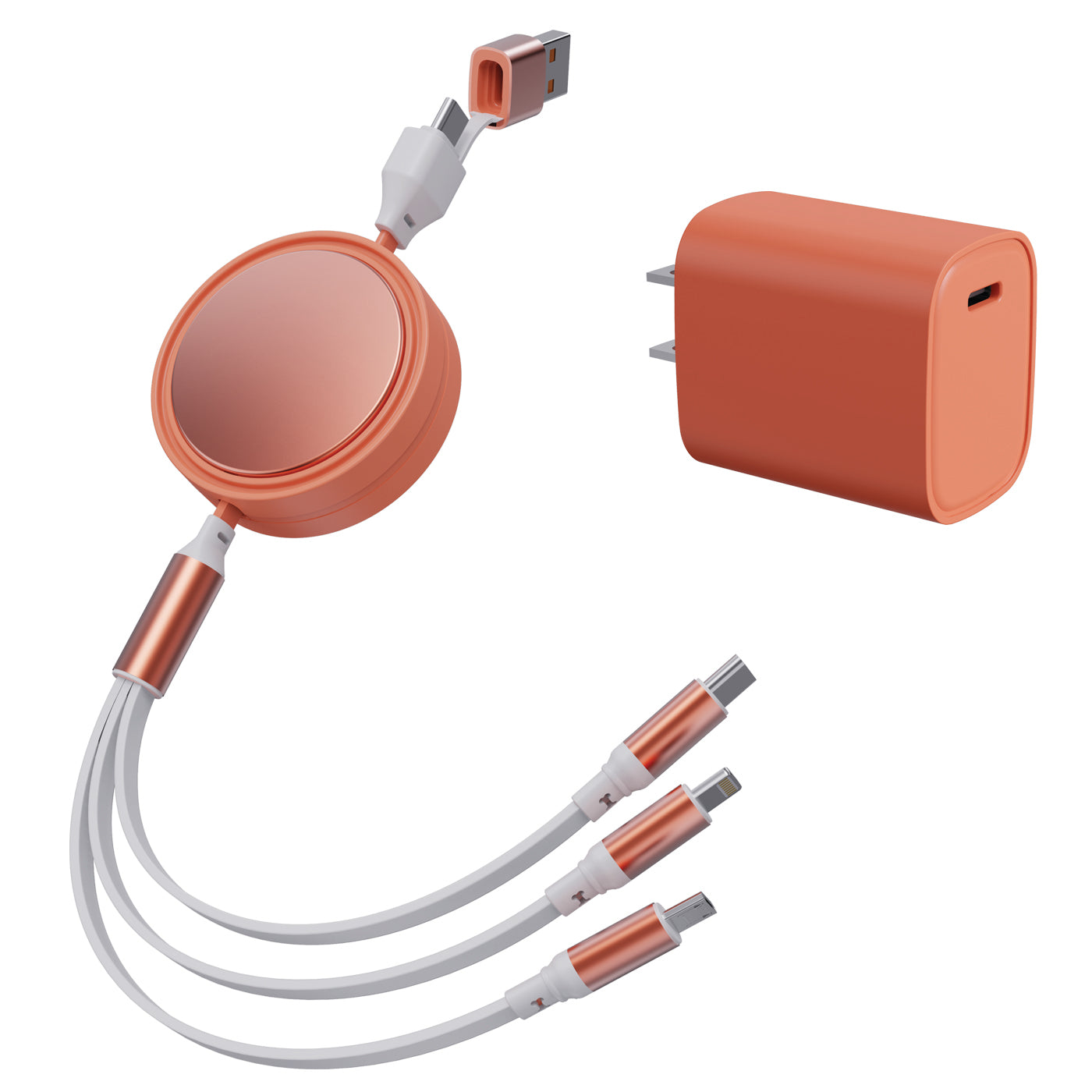 6 in 1 - Retractable Cables with Fast Charge Adapter