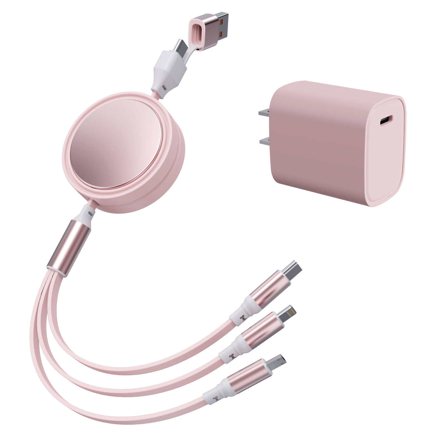 6 in 1 - Retractable Cables with Fast Charge Adapter