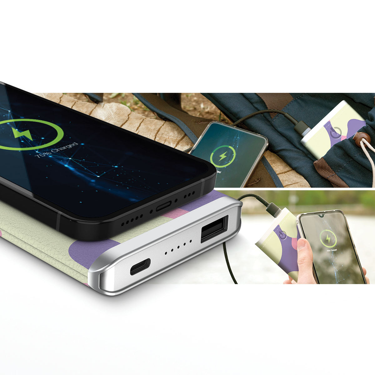 Leather Wireless Charging Power Bank