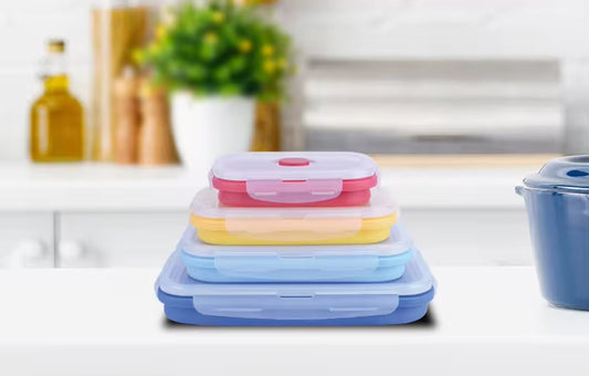 Collapsible Silicone Food Storage Container Set of 4 with Collapsible Mug - Right In Stride