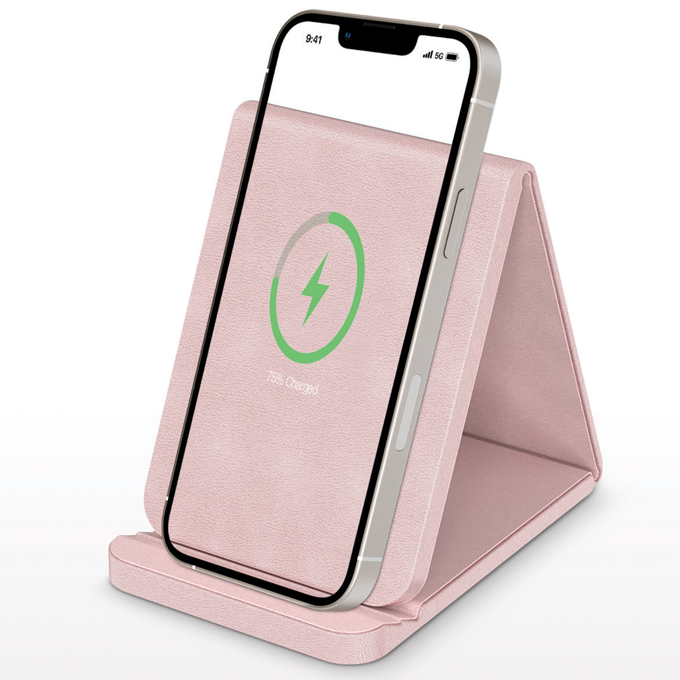 Folding Leather Wireless Charging Stand (Fast Charge)