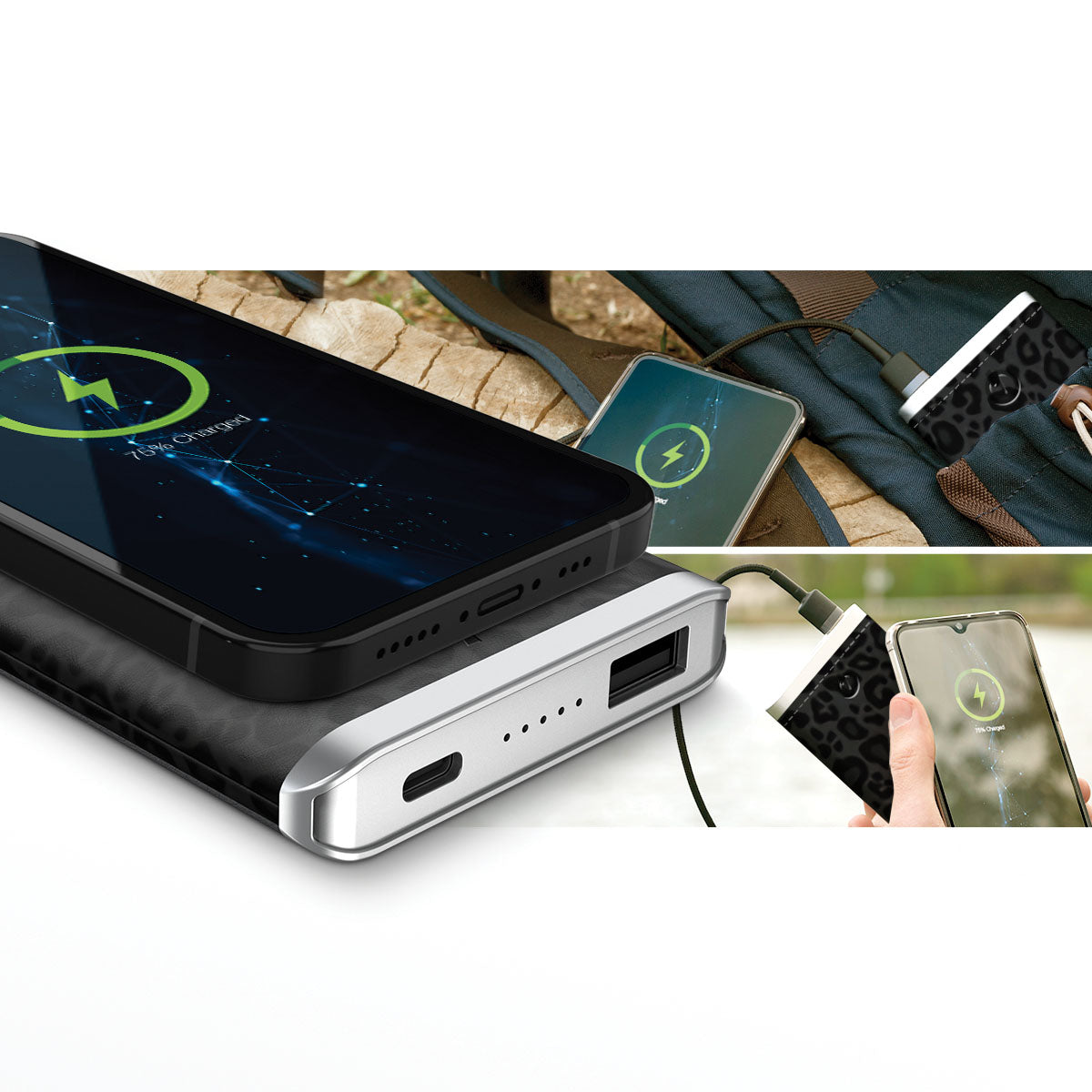 Leather Wireless Charging Power Bank